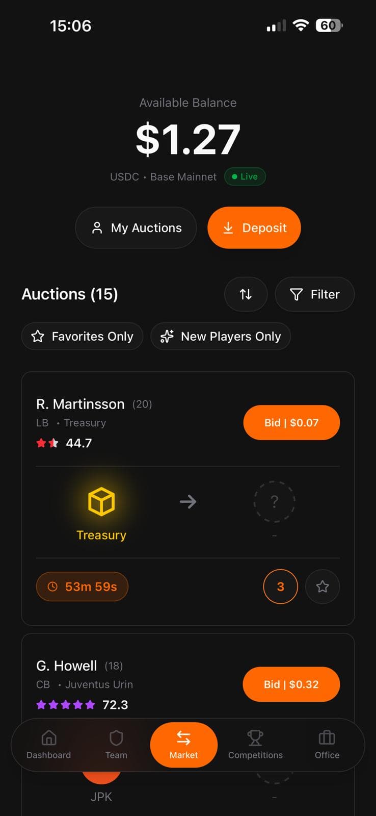 Fobly Real Player Trading – player marketplace screenshot
